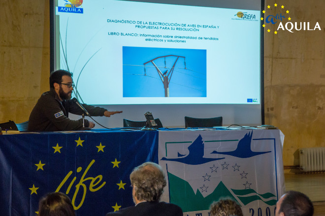 Manuel Galán, coordinador de AQUILA a-LIFE, durante la presentación del proyecto. Foto: Alberto Álvarez.