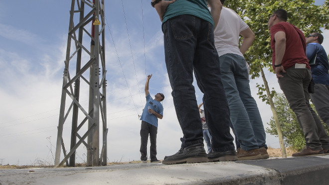 Ejercicio práctico de caracterización de tendidos eléctricos impartido durante las jornadas.