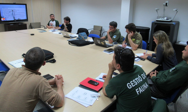 Asistentes al curso sobre tendidos eléctricos en Mallorca