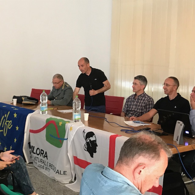 De izquierda a derecha, Michele Chessa (CFVA Nuoro), Roberto Tola (Parco Tepilora), Lorenzo Serra (ISPRA), Davide Brugnone (Regione Sardegna) y Gavino Palmas (Forestas Nuoro).