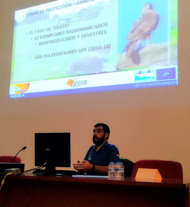 Juan José Iglesias, de GREFA, durante su intervención en las jornadas de Albacete.