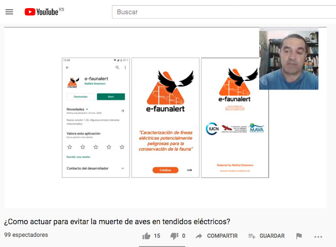 Justo Martín da explicaciones sobre la aplicación e-faunalert.