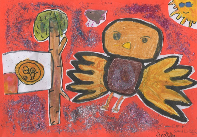 Dibujo de un alumno de Primaria del CEIP "San Lucas", de Villanueva del Pardillo (Madrid).