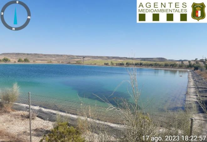 Balsa de agua de la provincia de Toledo que fue inspeccionada por los Agentes Medioambientales de Castilla-La Mancha a solicitud de GREFA, después de ver por las señales de su emisor GPS que este lugar era visitado por la hembra de águila de Bonelli "Zaida".